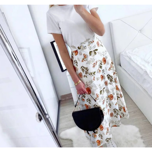 Floral Print Maxi Skirt - Bottoms - 1