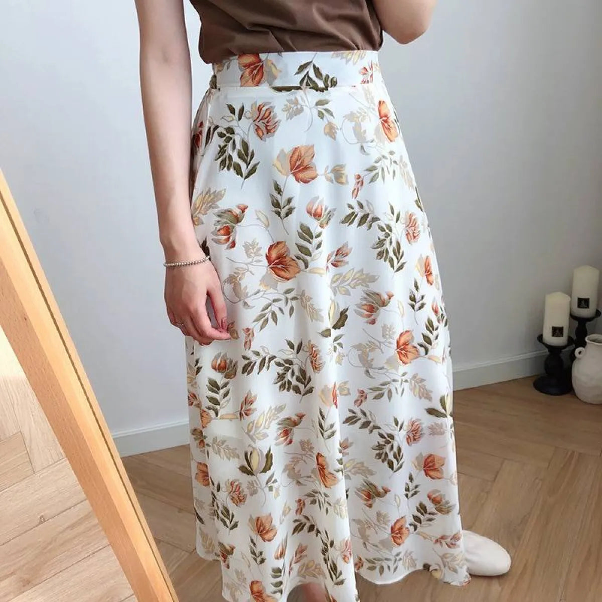 Floral Print Maxi Skirt - Bottoms - 10