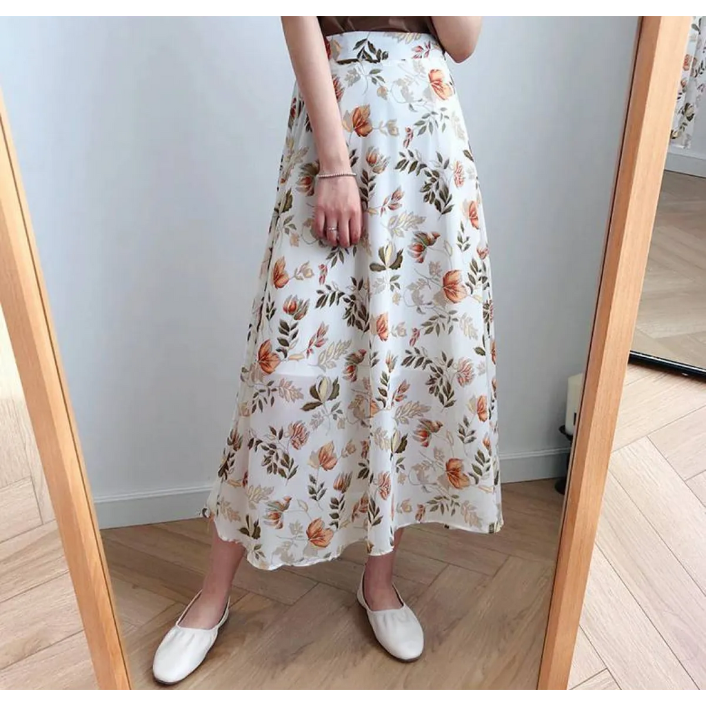 Floral Print Maxi Skirt - Bottoms - 3
