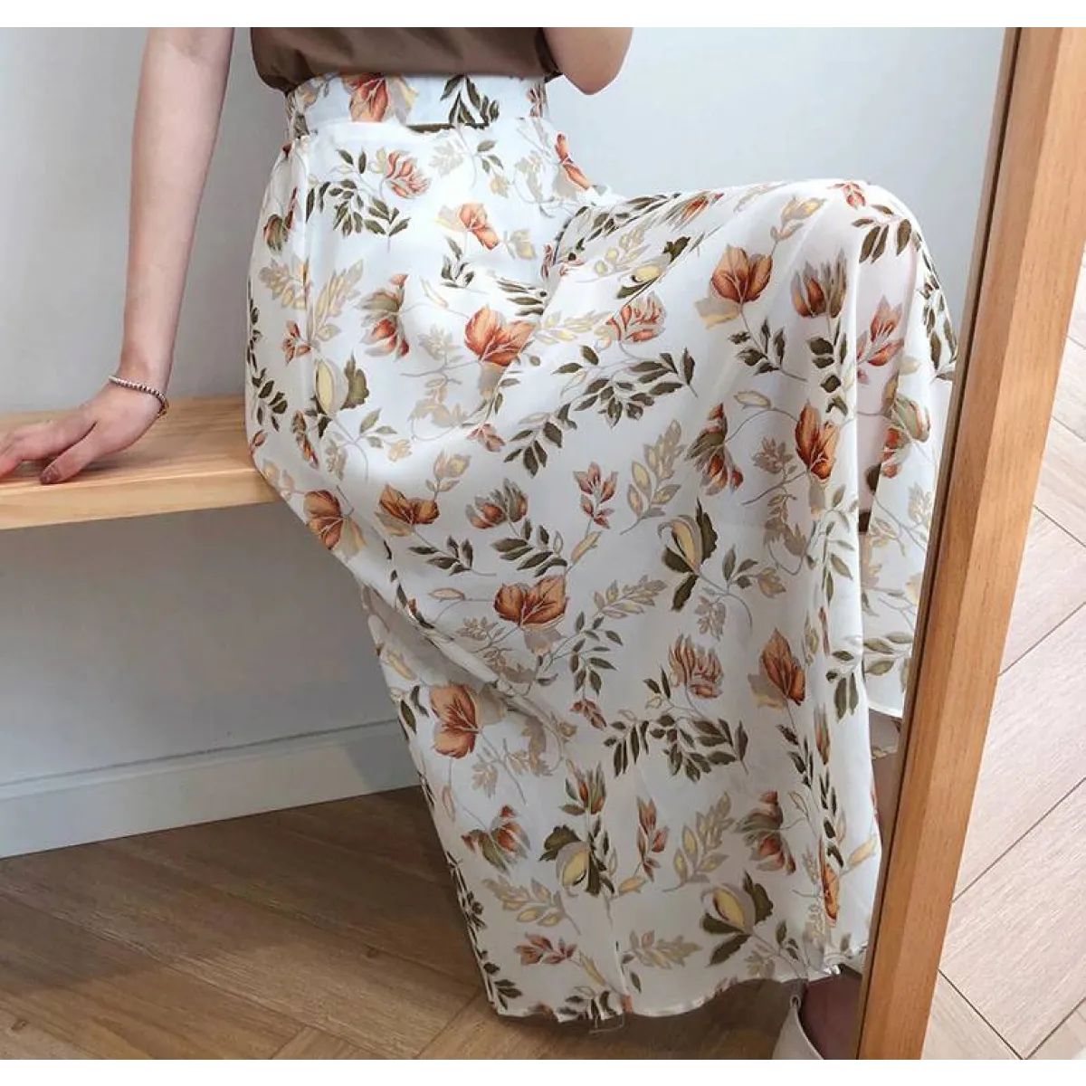 Floral Print Maxi Skirt - Bottoms - 4