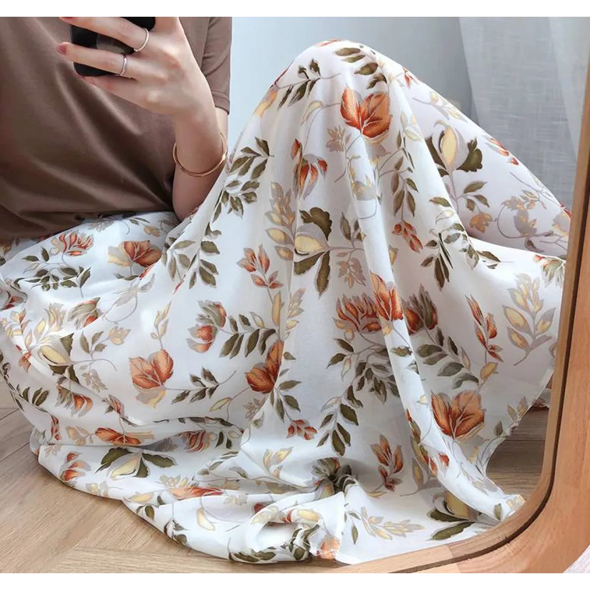 Floral Print Maxi Skirt - Bottoms - 5