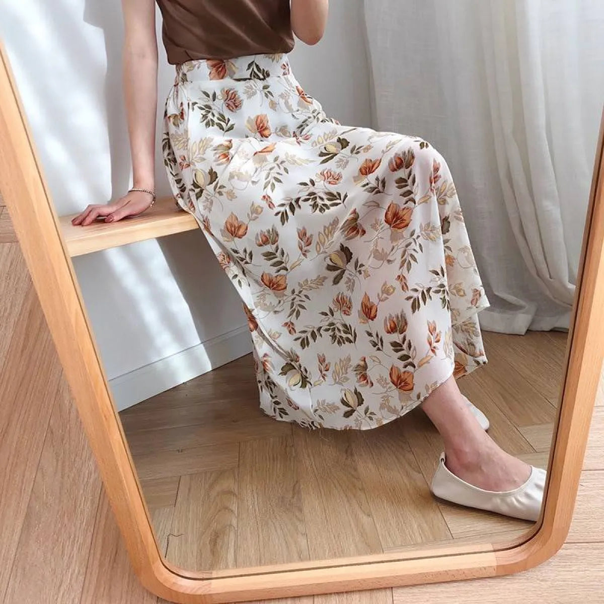 Floral Print Maxi Skirt - Bottoms - 7