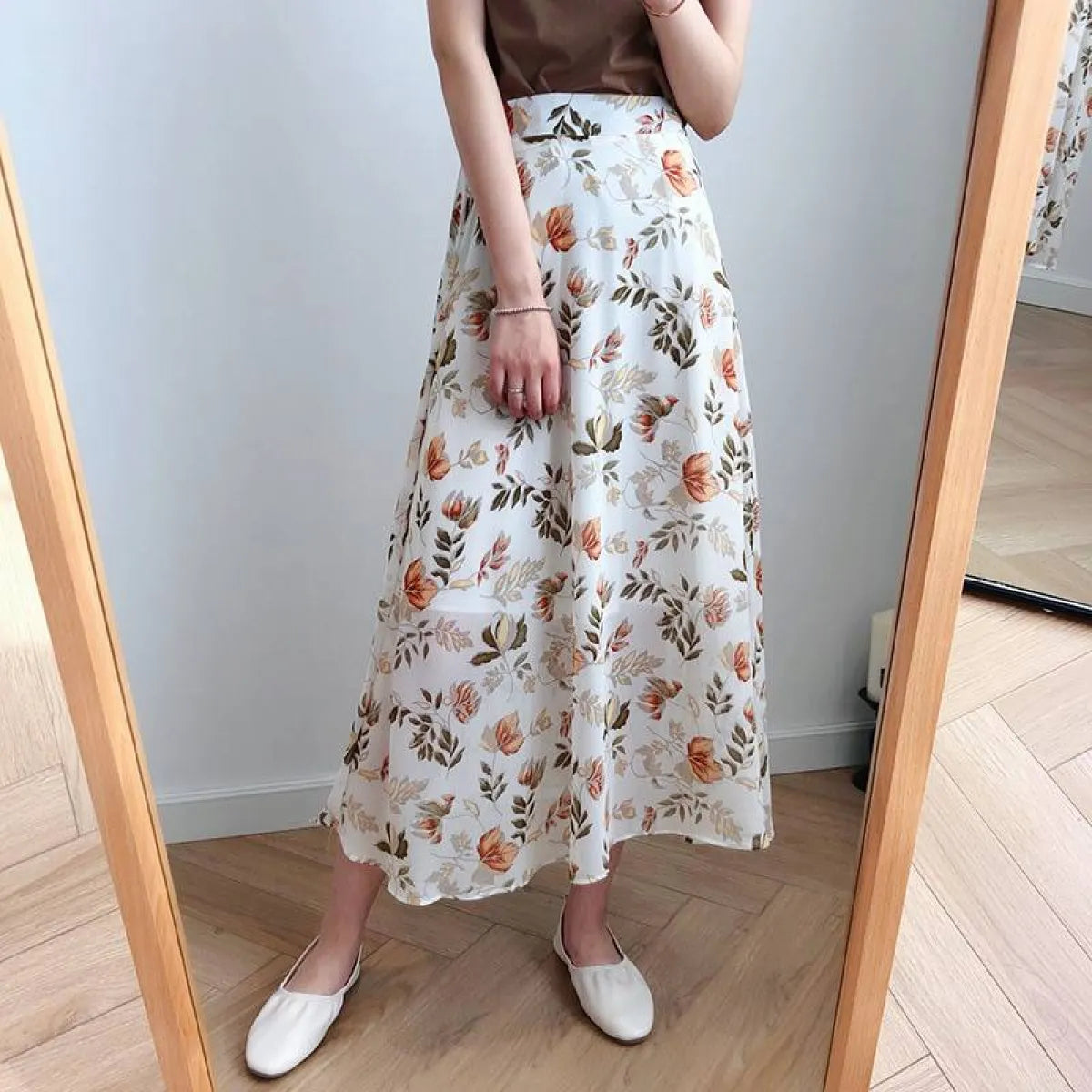 Floral Print Maxi Skirt - Bottoms - 8