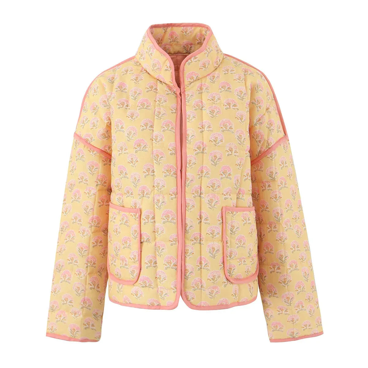 Floral Print Quilted Cotton Jacket - Jackets & Coats - Jacket - 3
