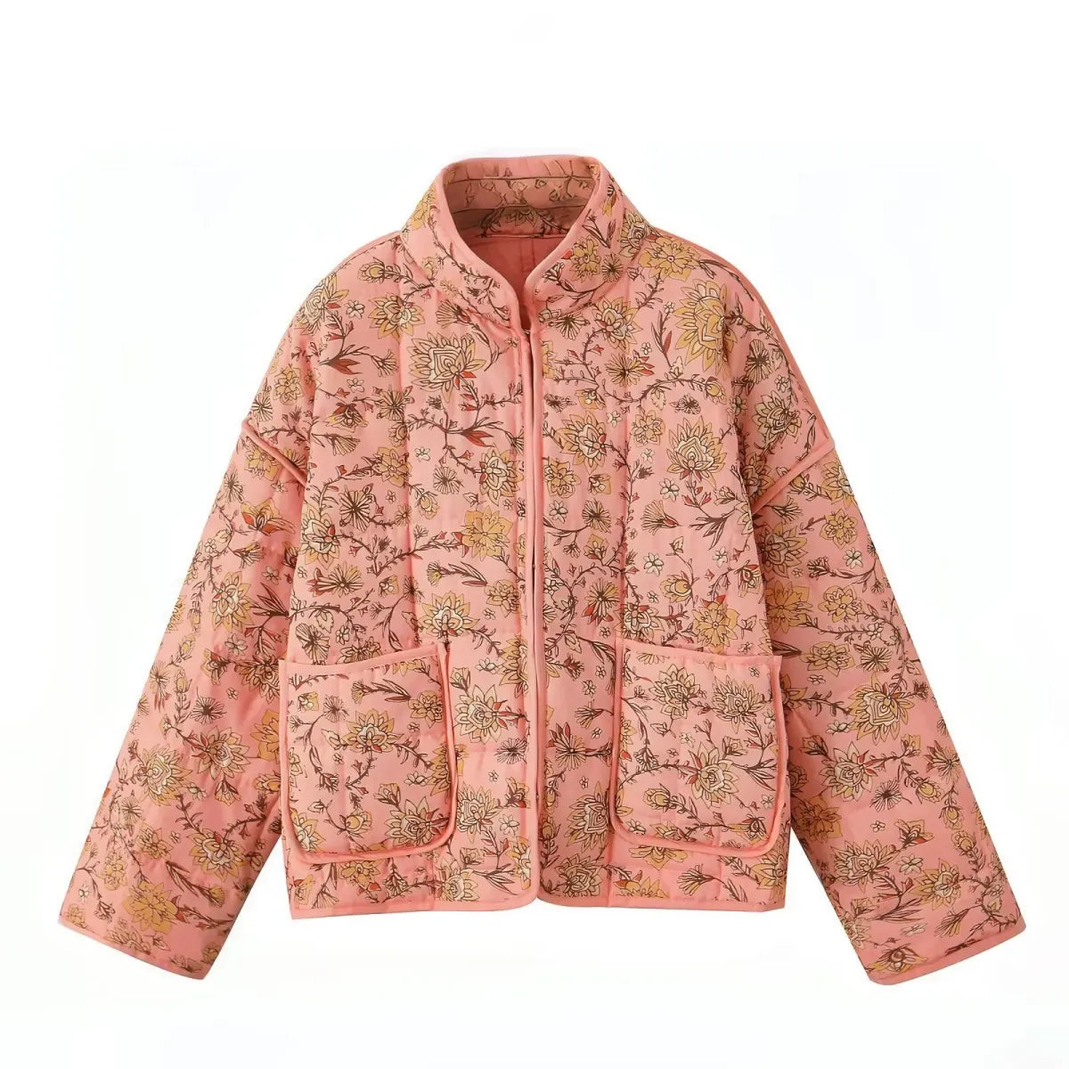 Floral Print Quilted Cotton Jacket - Jackets & Coats - Jacket - 7