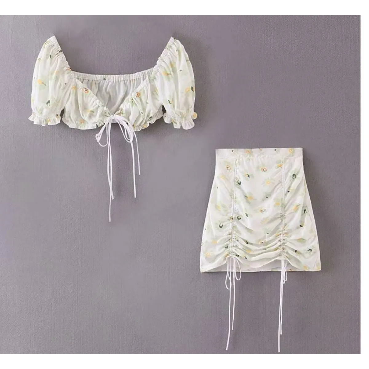 Women’s Floral Printed Chiffon Crop Top - Best Sellers - 1