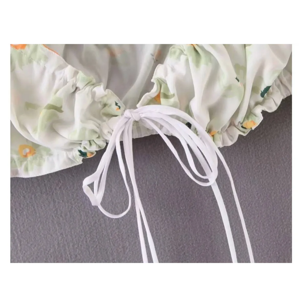 Women’s Floral Printed Chiffon Crop Top - Women’s Clothing & Accessories - 4