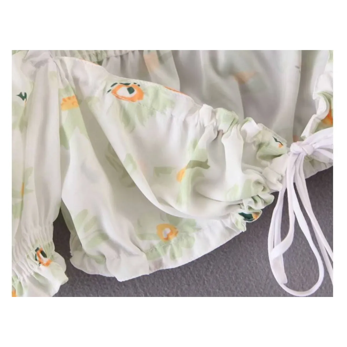 Women’s Floral Printed Chiffon Crop Top - Women’s Clothing & Accessories - 5