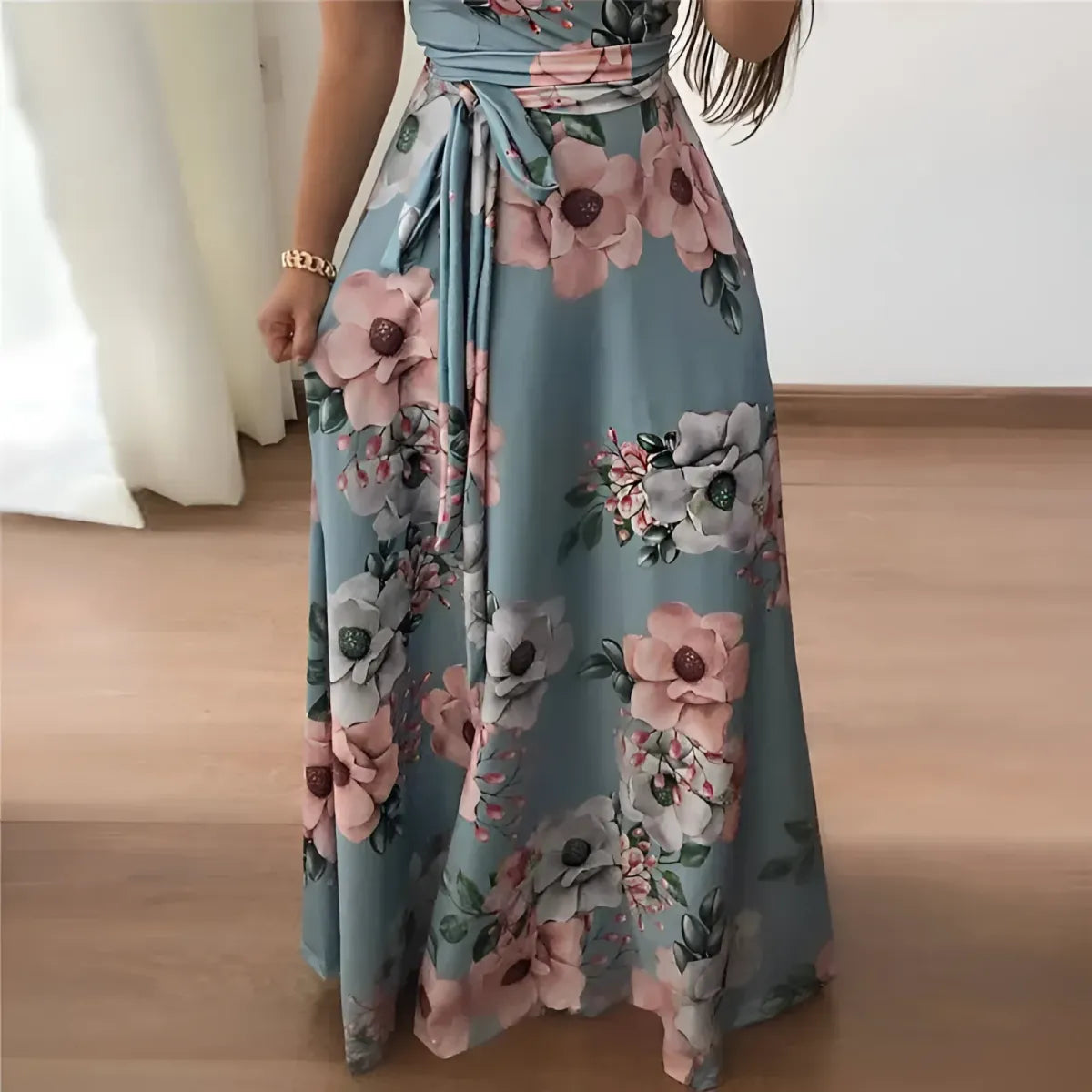 Women’s Floral Printed Maxi Dress - All Dresses - 4