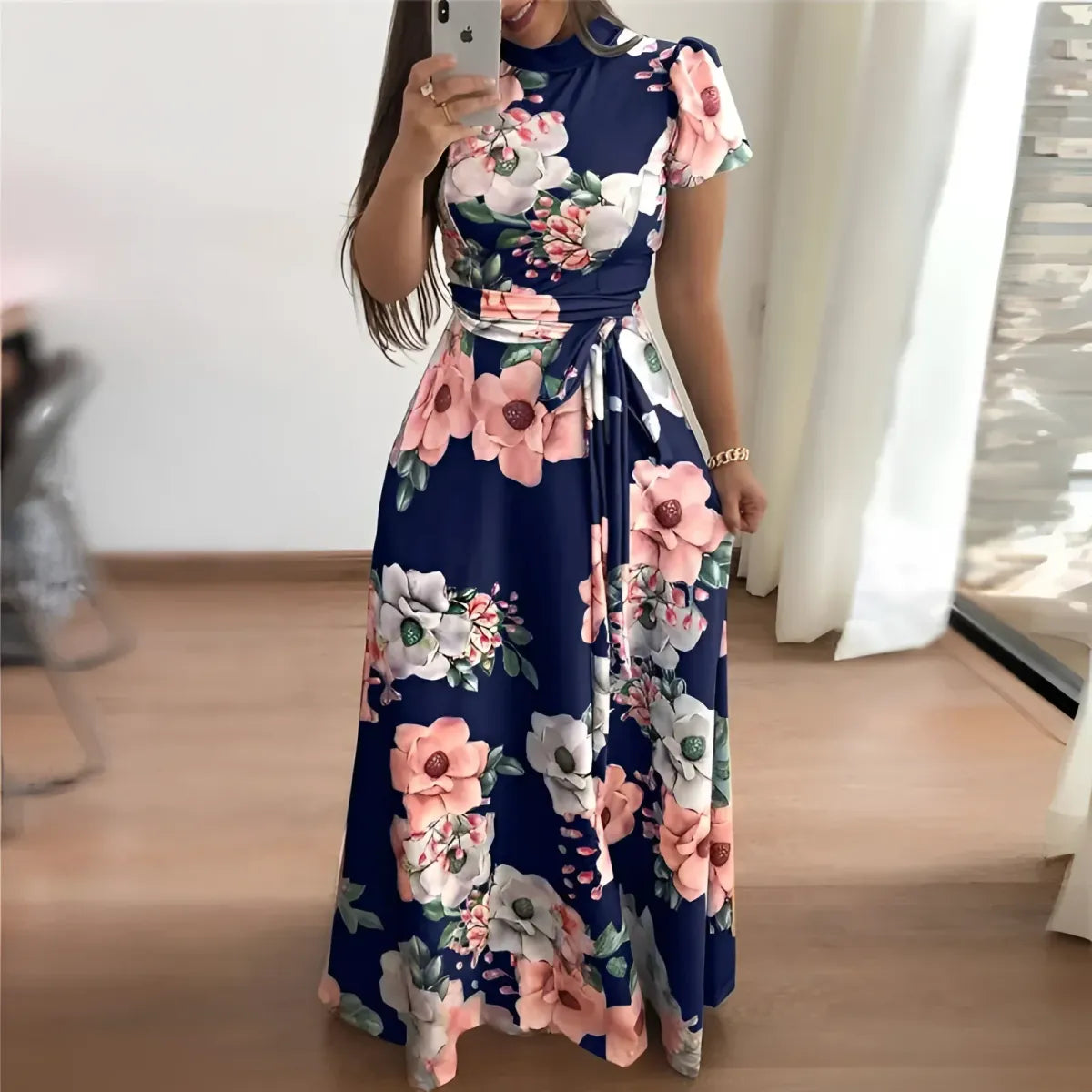 Women’s Floral Printed Maxi Dress - All Dresses - 5