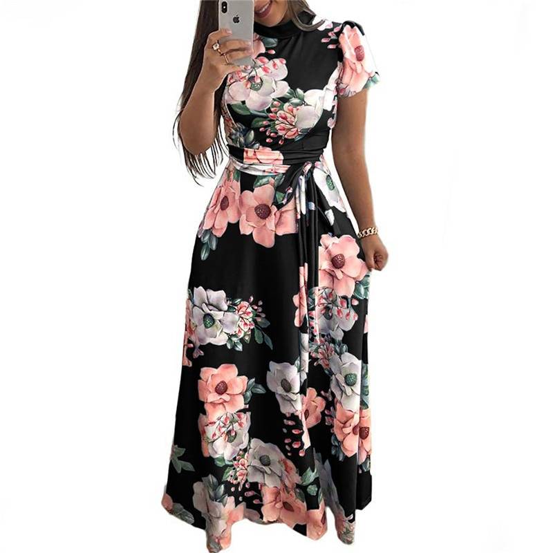 Women’s Floral Printed Maxi Dress - Black / S - All Dresses - Dresses - 7 - 2024