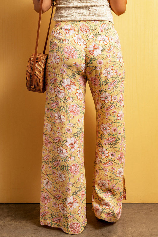 Floral Slit Wide Leg Pants - Bottoms - Pants - 2 - 2024