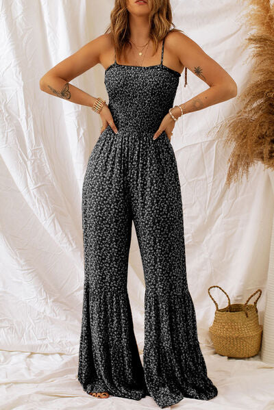 Floral Spaghetti Strap Wide Leg Jumpsuit - Women’s Clothing & Accessories - Jumpsuits & Rompers - 1 - 2024