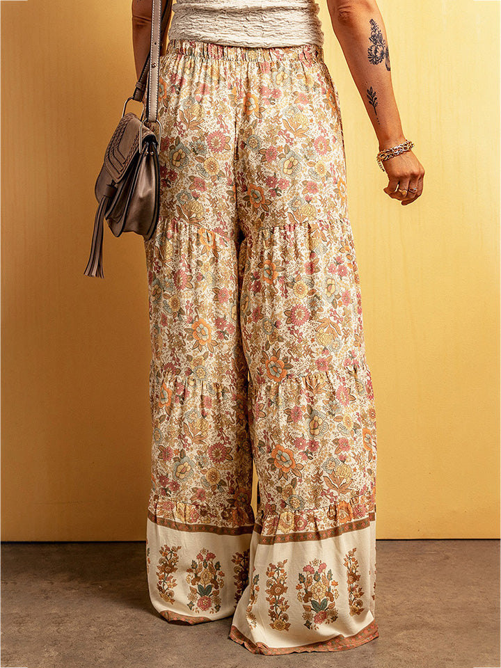 Floral Tiered Wide Leg Pants - Bottoms - Pants - 2 - 2024