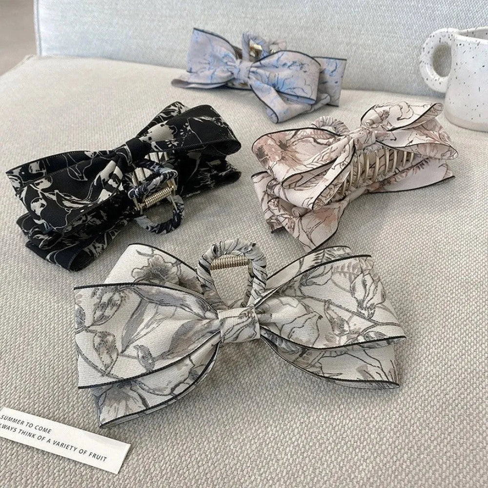 Floral Vintage Bow Hair Clip - Accessories - Hair Accessories - 1