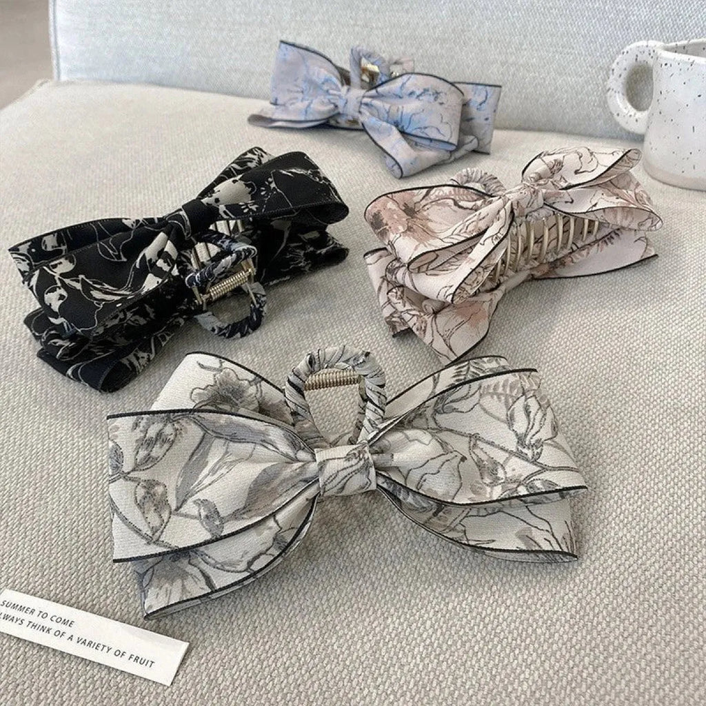 Floral Vintage Bow Hair Clip - Accessories - Hair Accessories - 1