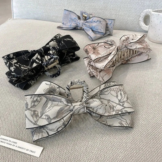 Floral Vintage Bow Hair Clip - Accessories - Hair Accessories - 1