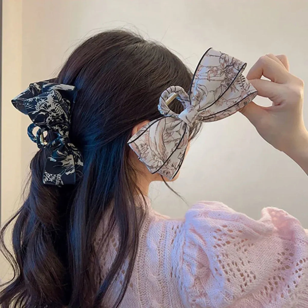 Floral Vintage Bow Hair Clip - Accessories - Hair Accessories - 2