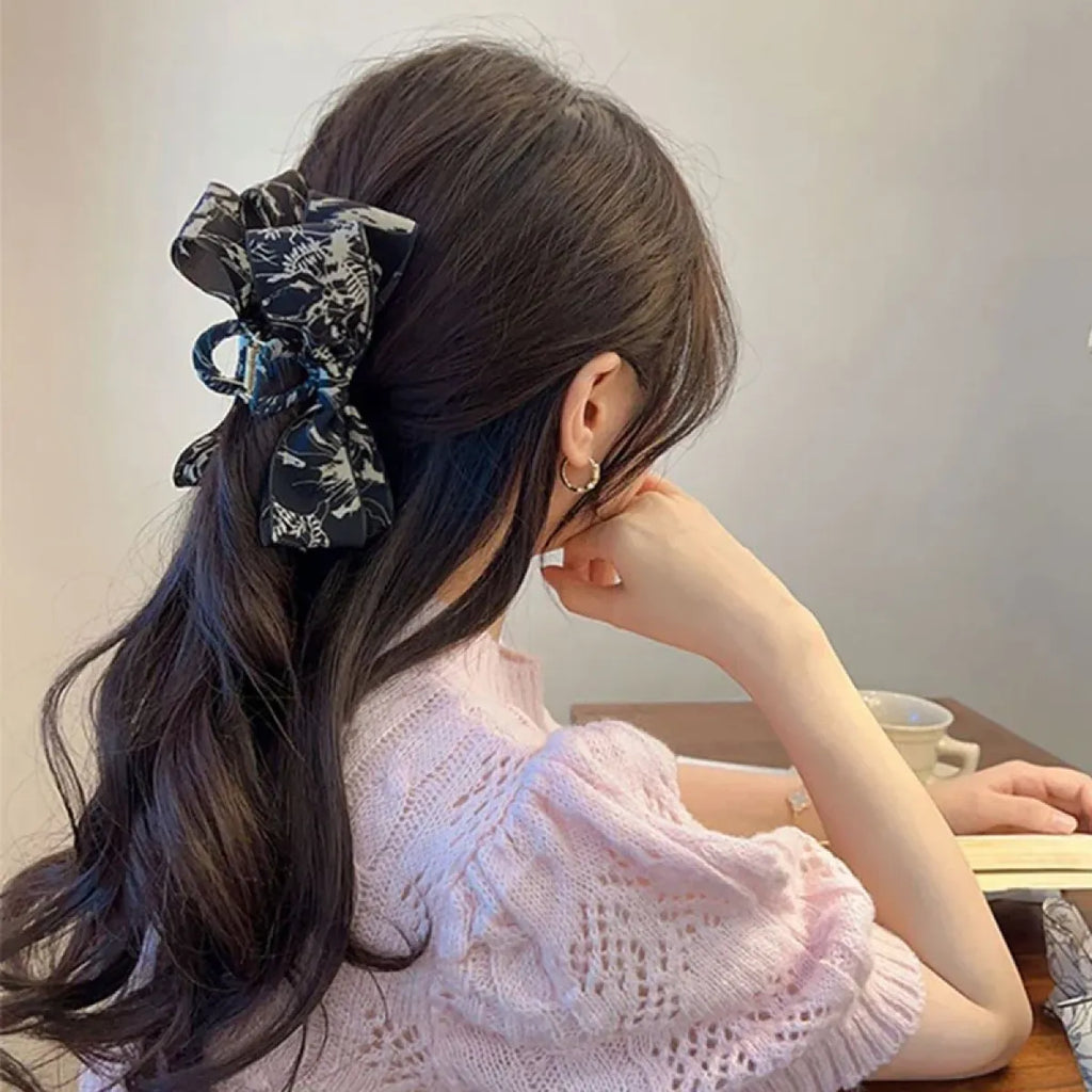 Floral Vintage Bow Hair Clip - Accessories - Hair Accessories - 3