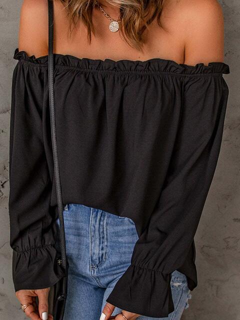 Off-Shoulder Flounce Sleeve Blouse - Women’s Clothing & Accessories - Shirts & Tops - 11 - 2024