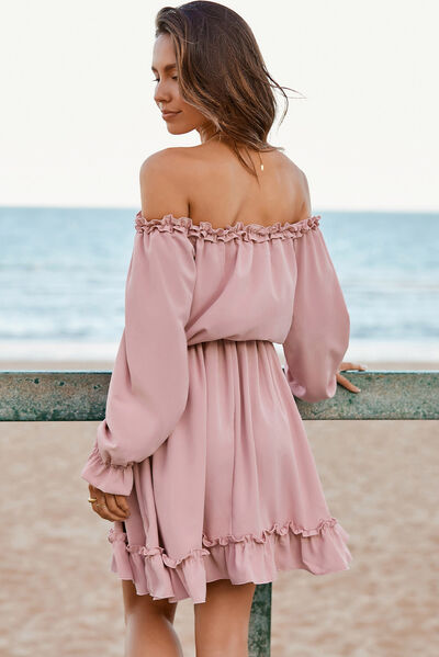 Frill Off-Shoulder Flounce Sleeve Dress - All Dresses - Dresses - 2 - 2024