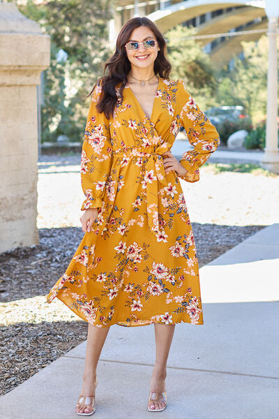 Floral Tie Back Flounce Sleeve Dress - Floral / S - All Dresses - Dresses - 1 - 2024