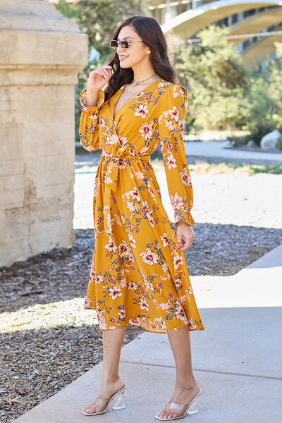 Floral Tie Back Flounce Sleeve Dress - All Dresses - Dresses - 3 - 2024