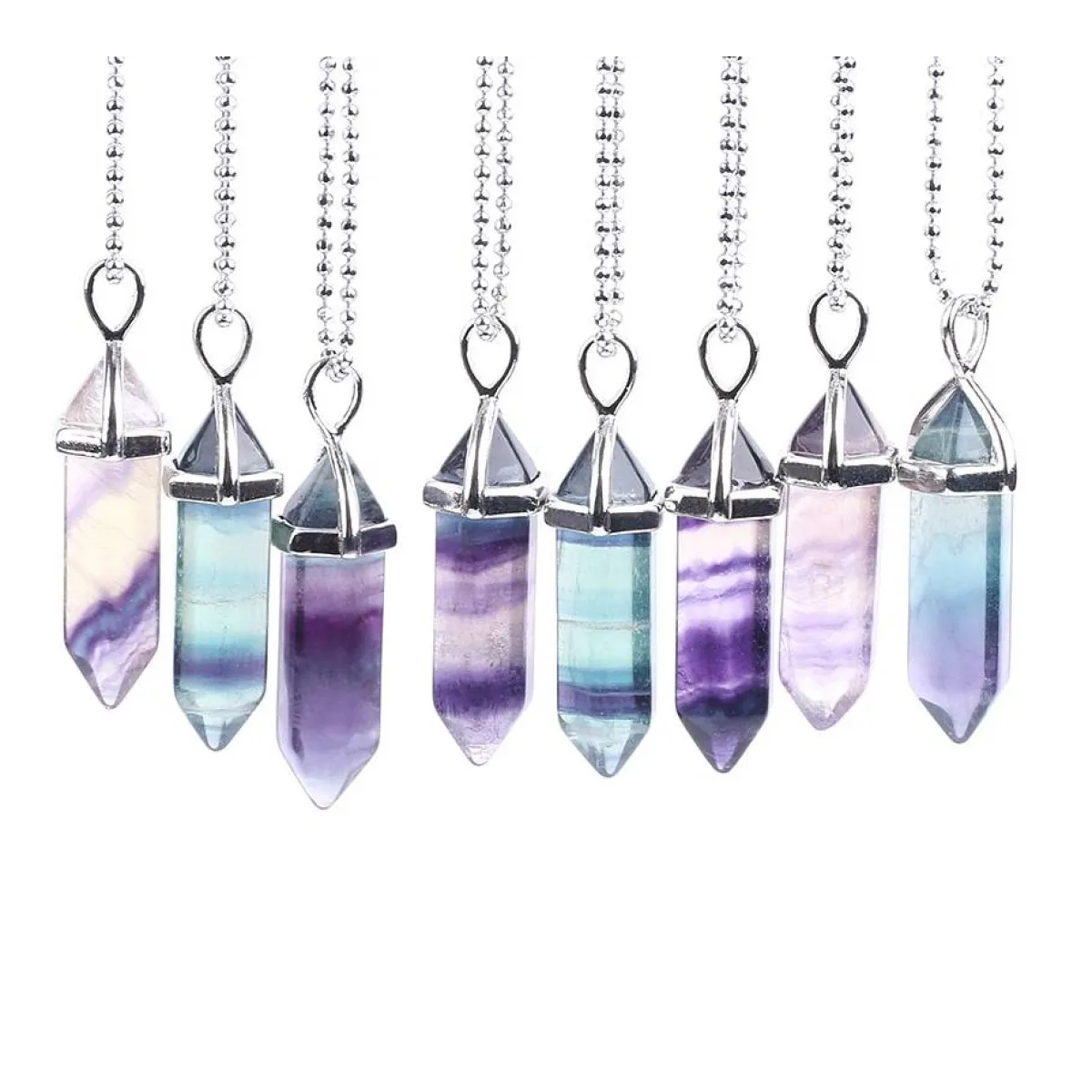 Colorful Fluorite Quartz Necklace - Women’s Jewelry - 1