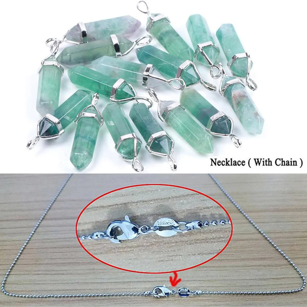 Colorful Fluorite Quartz Necklace - Women’s Jewelry - 10