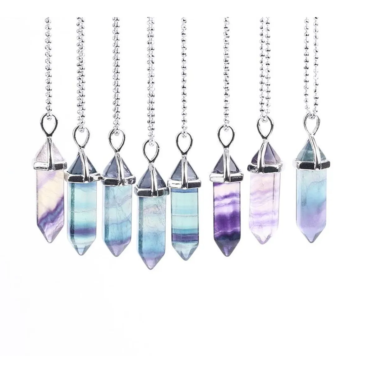 Colorful Fluorite Quartz Necklace - Women’s Jewelry - 7