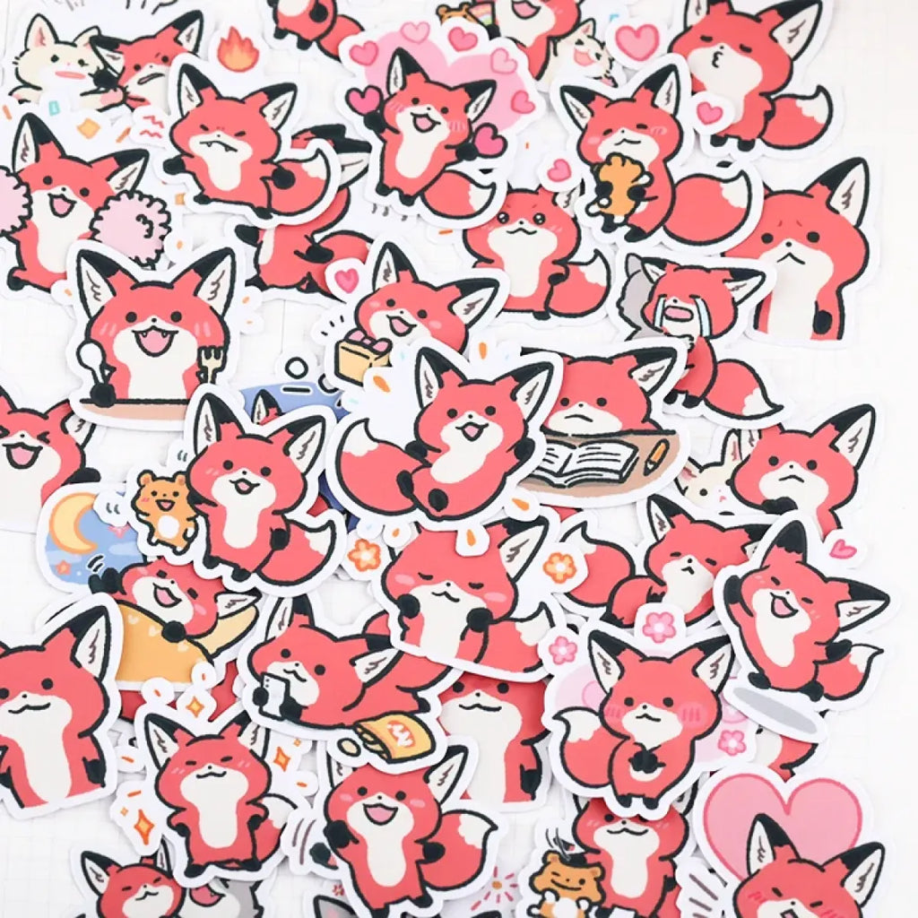 38pcs Little Fox Cartoon Stickers - DIY Photo Album Waterproof Decoration - Stickers - 4