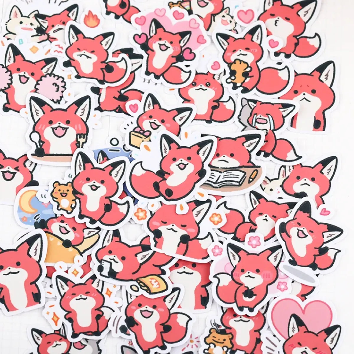 38pcs Little Fox Cartoon Stickers - DIY Photo Album Waterproof Decoration - Stickers - 4