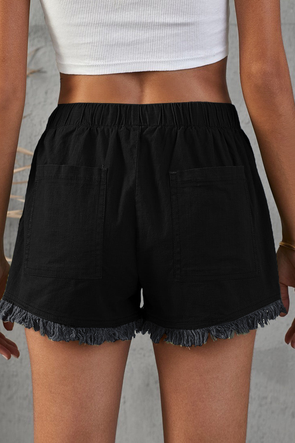 Pocketed Frayed Denim Shorts - Bottoms - Shorts - 14 - 2024