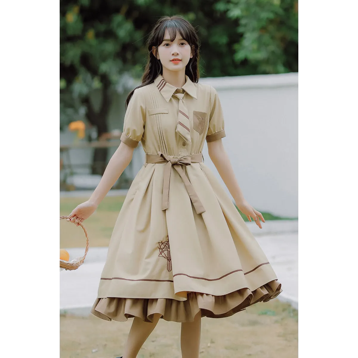 French Retro Schoolgirl Lolita Swing Dress - All Dresses - 11