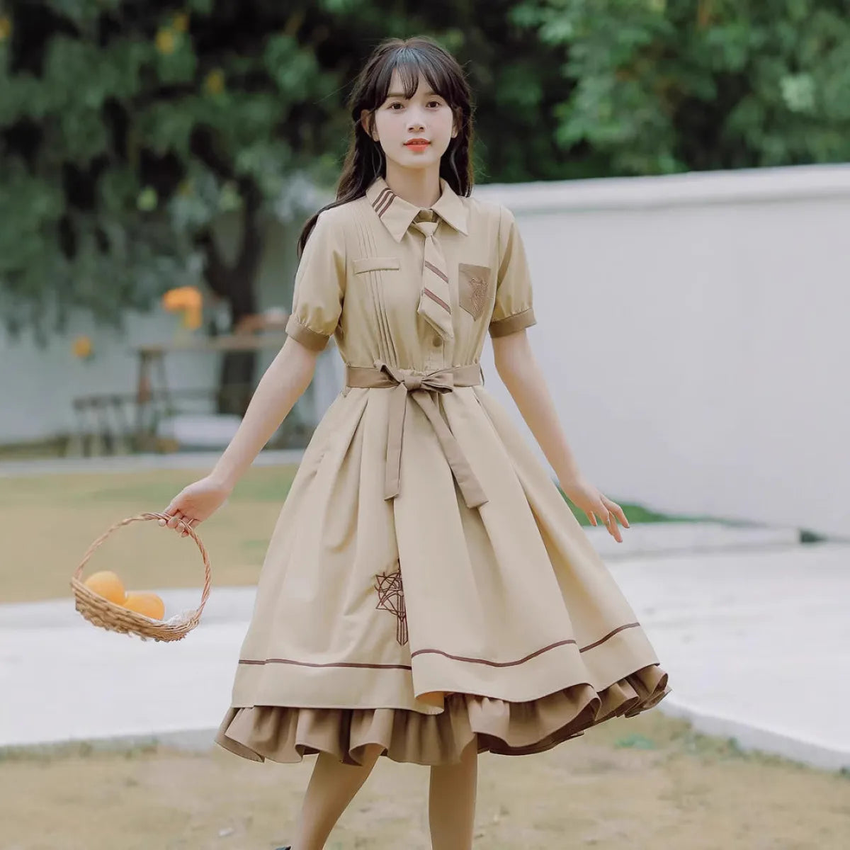 French Retro Schoolgirl Lolita Swing Dress - All Dresses - 3