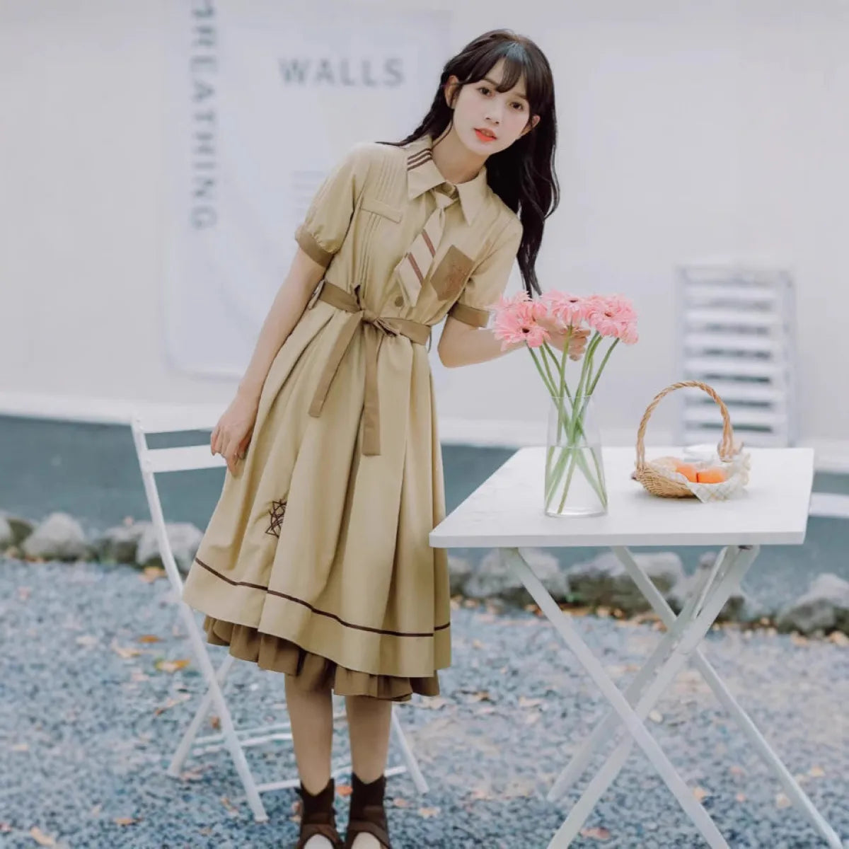 French Retro Schoolgirl Lolita Swing Dress - All Dresses - 4