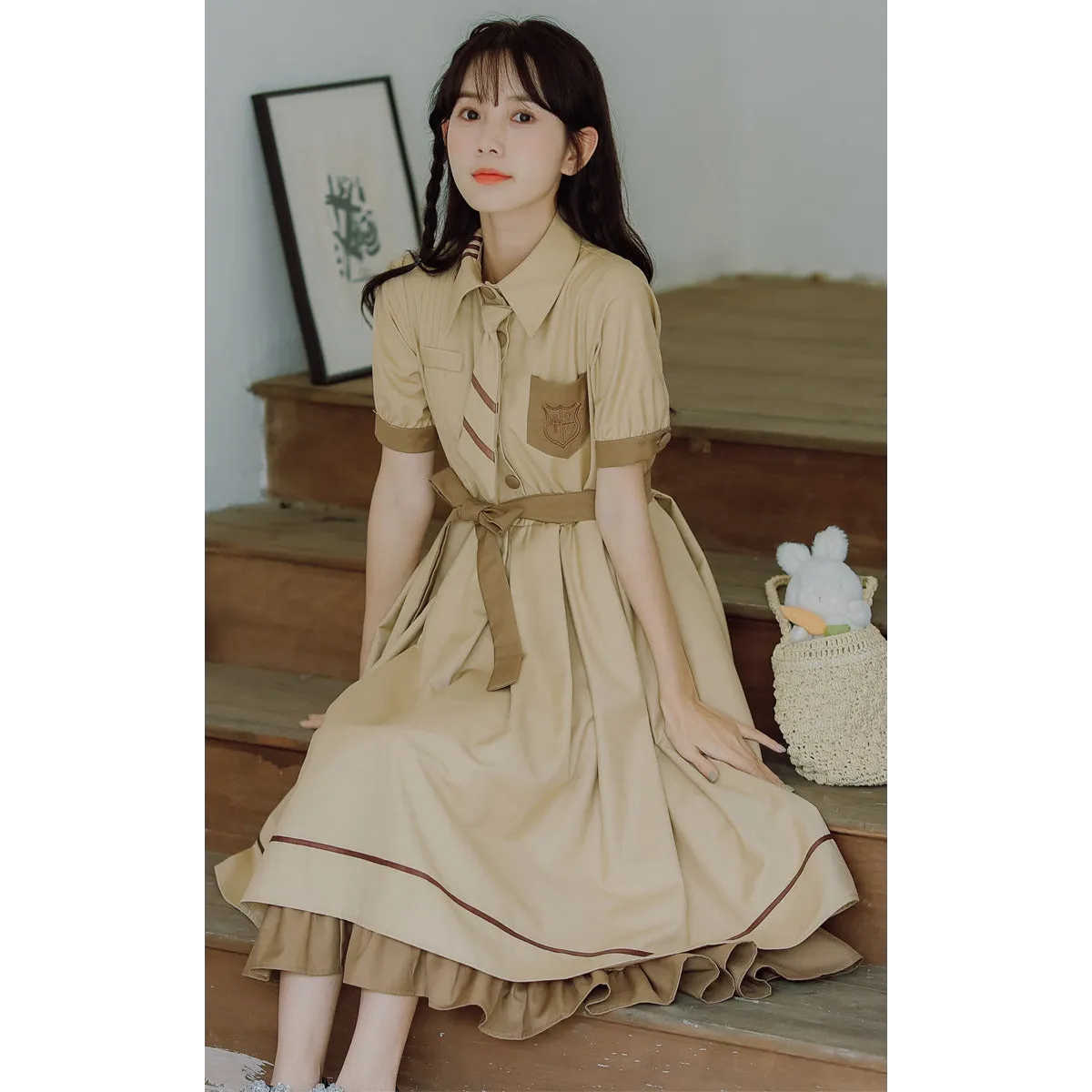 French Retro Schoolgirl Lolita Swing Dress - All Dresses - 7