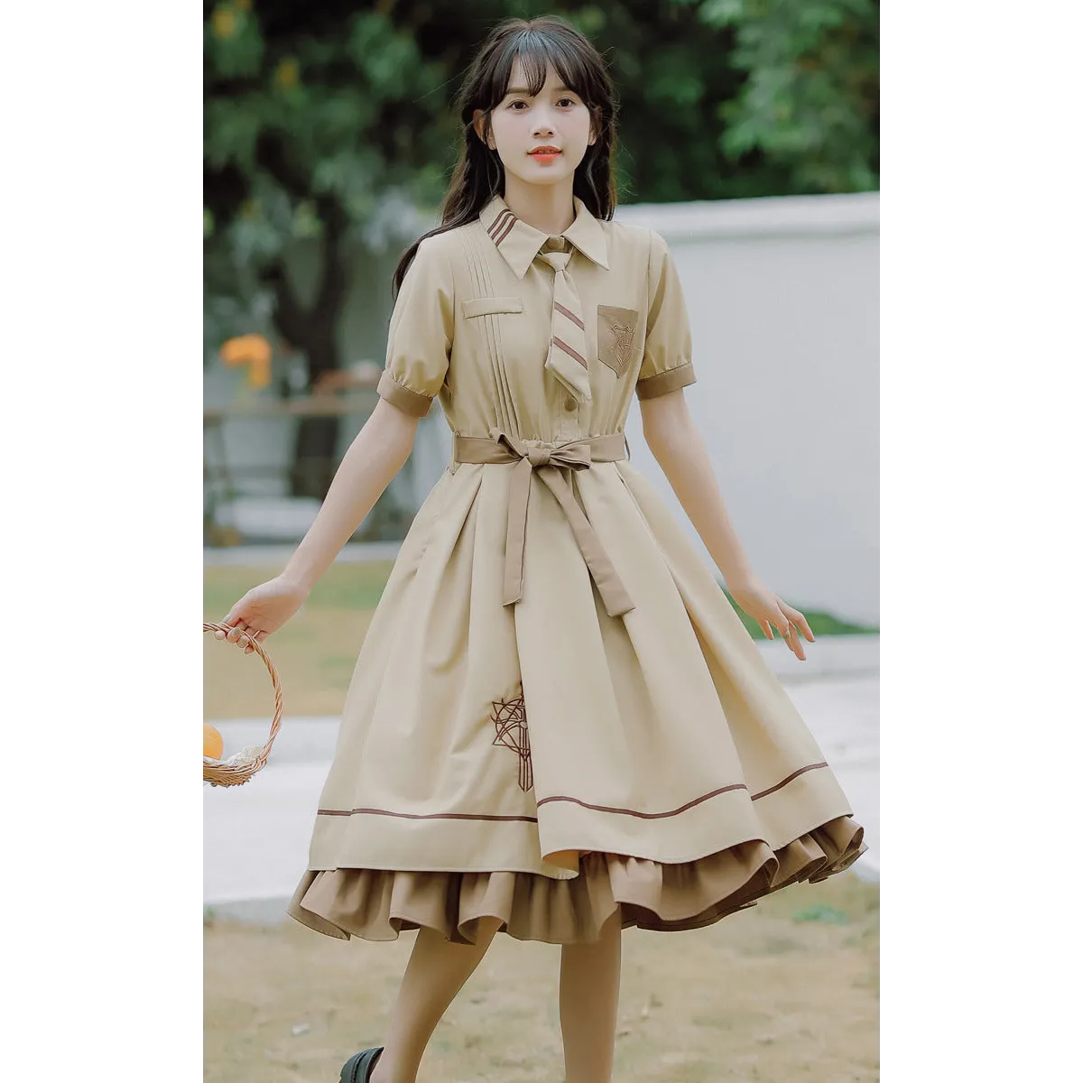 French Retro Schoolgirl Lolita Swing Dress - All Dresses - 8