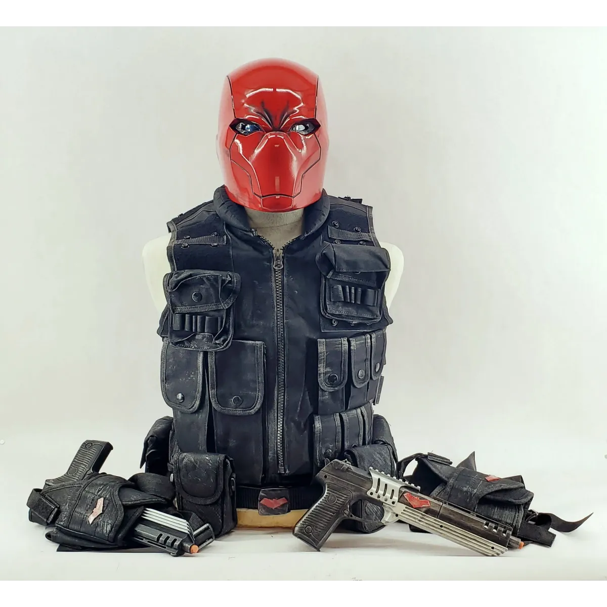 Red Vigilante Helmet - Wearable Costume Cowl Mask Helm - Cosplay - Helmets and Headwear - 3