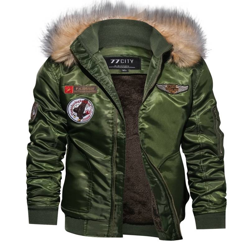 Fur Collar Military Flight Jacket - Jackets & Coats - Coats & Jackets - 4 - 2024