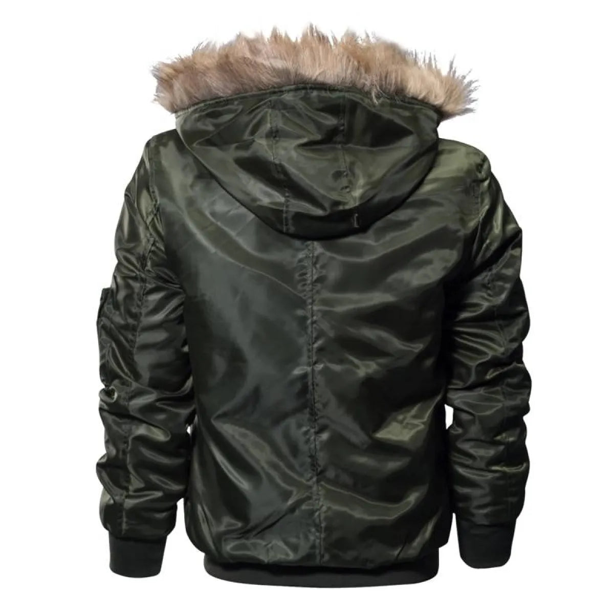 Fur Collar Military Flight Jacket - Jackets & Coats - 5