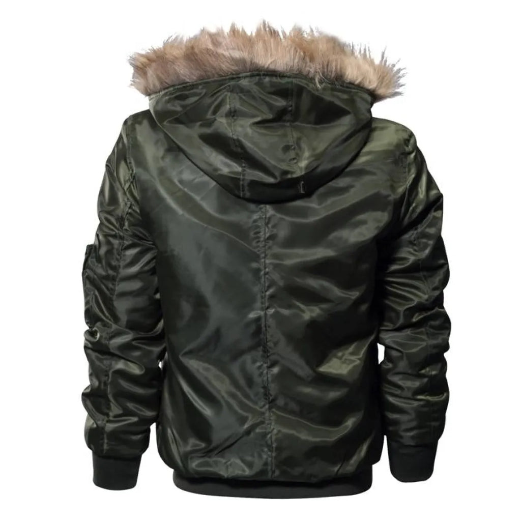 Fur Collar Military Flight Jacket - Jackets & Coats - 8