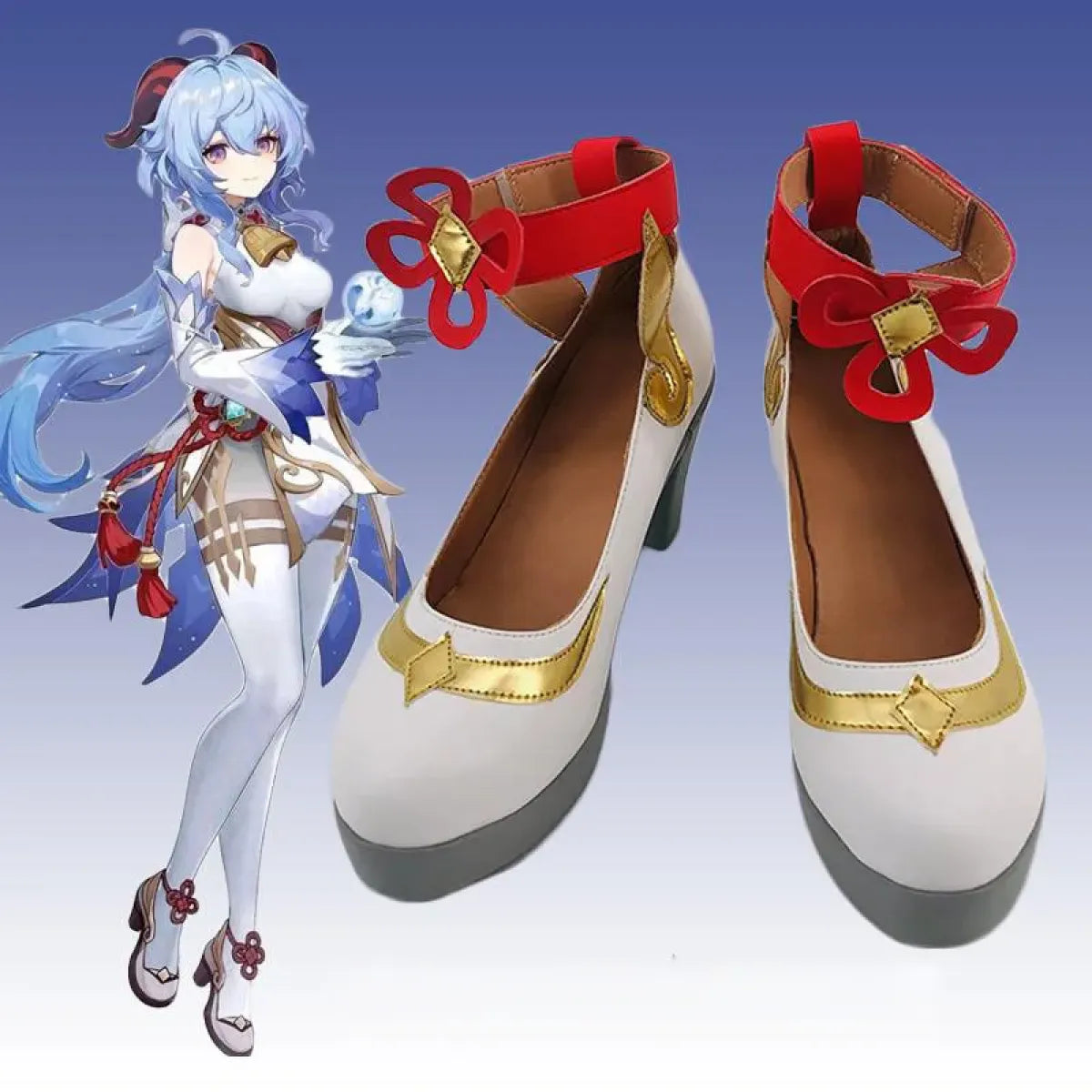 Ganyu Cosplay Costume Set with Wig & Shoes - Accessories - Cosplay - 6