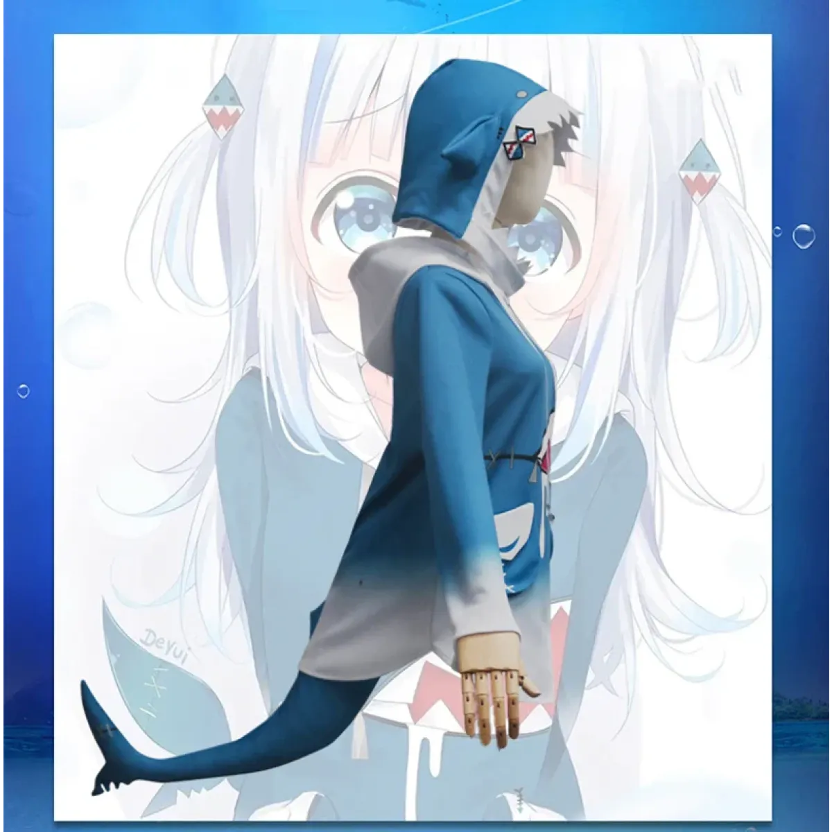 Gawr Gura Shark Cosplay Set with Wig & Tail - Anime - Cosplay - 4