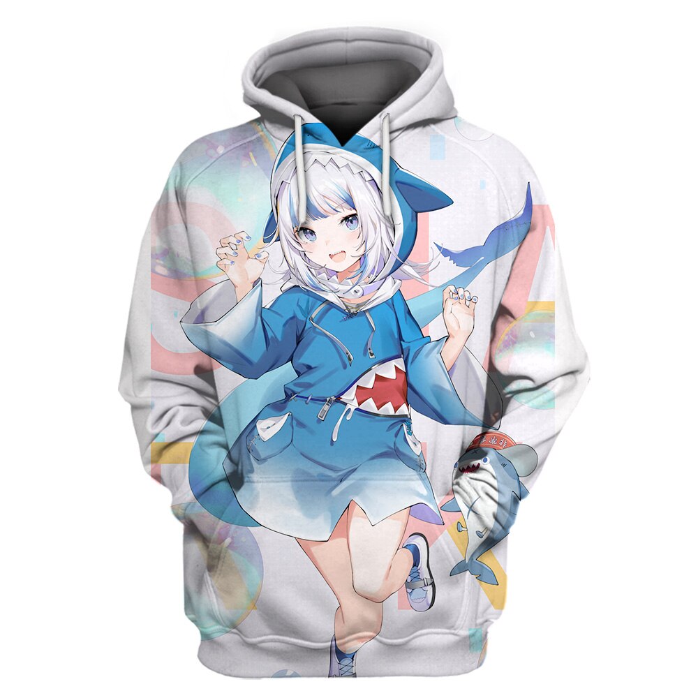 Gawr Gura Hoodies - Cornflower Blue / XXL - Women’s Clothing & Accessories - Shirts & Tops - 9 - 2024