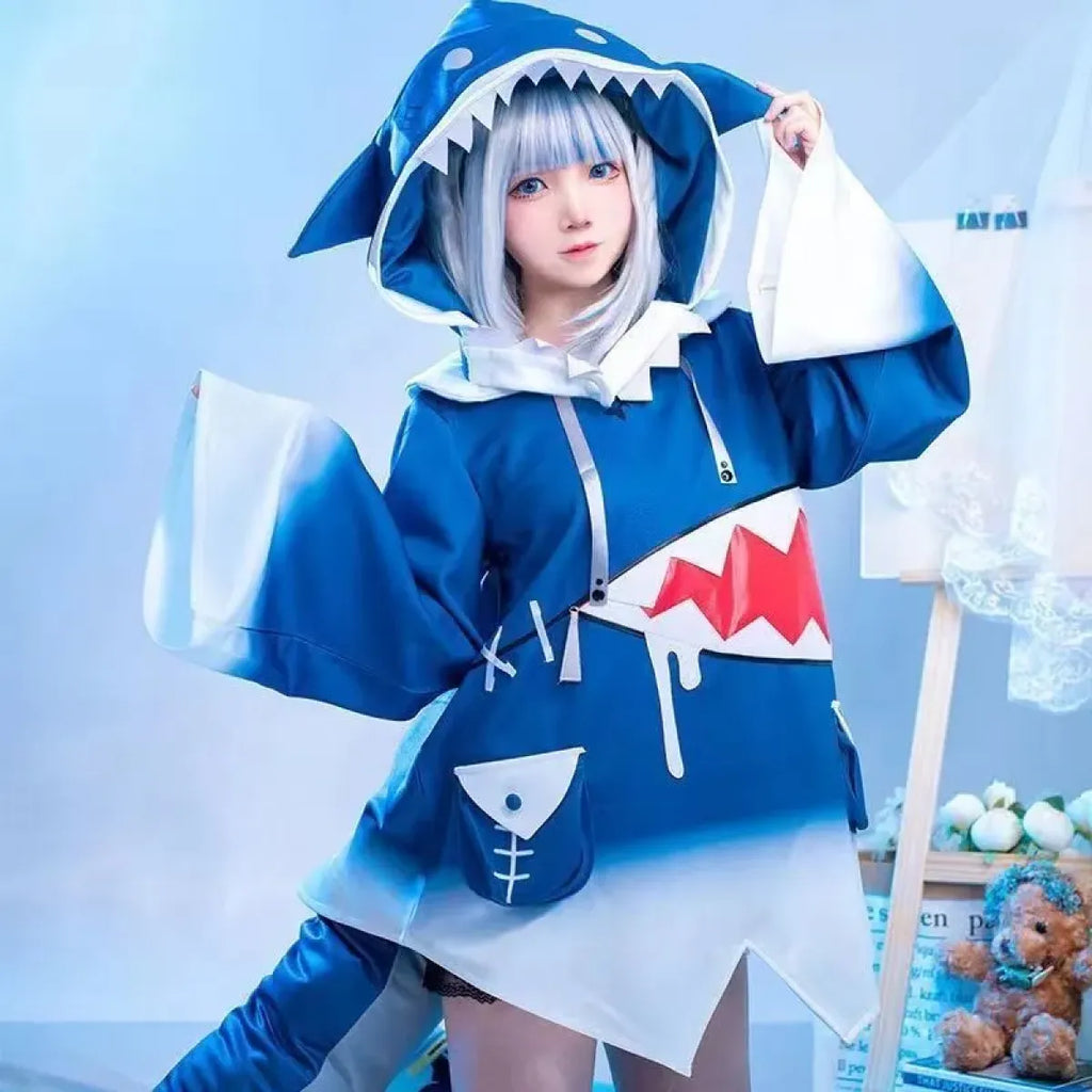 Hololive Gawr Gura Shark Cosplay - Complete Set with Tail - Cosplay - 1