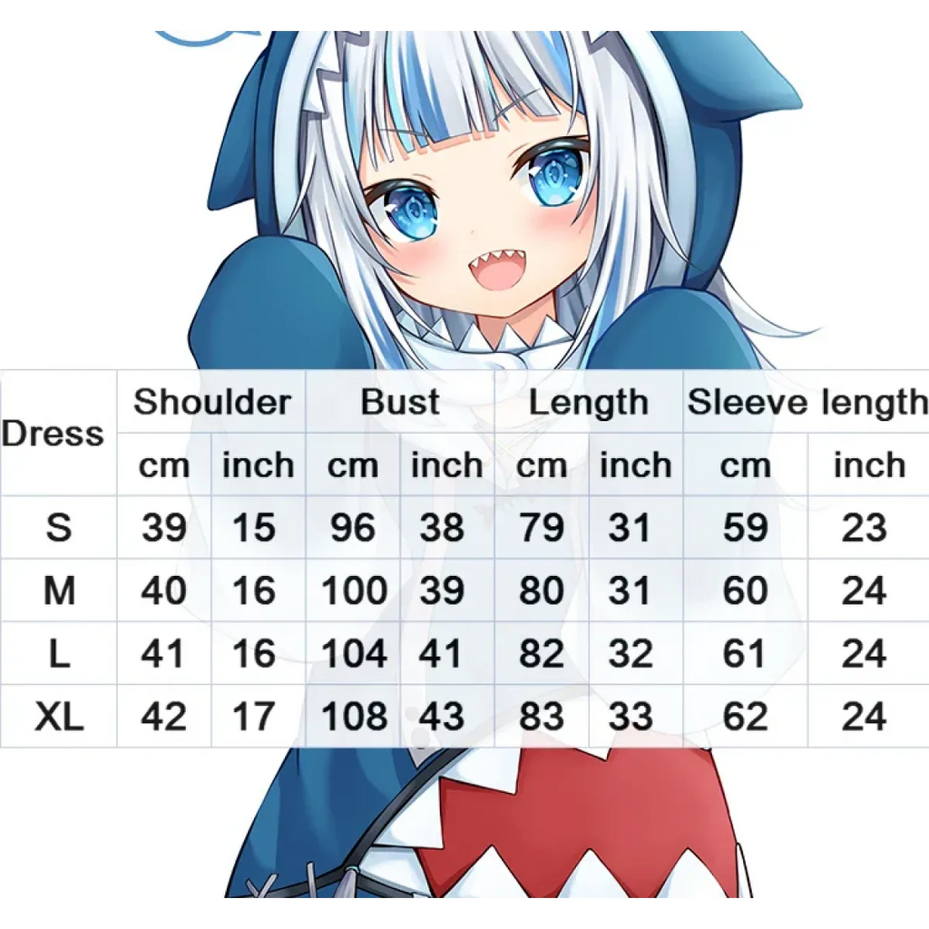 Hololive Gawr Gura Shark Cosplay - Complete Set with Tail - Cosplay - 10