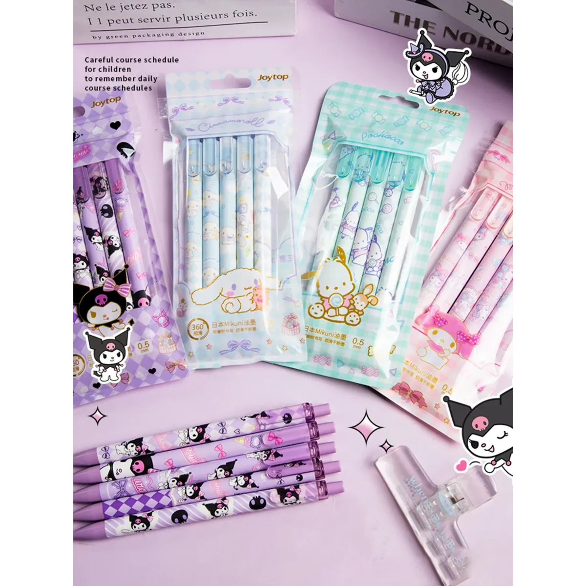 Sanrio Hello Kitty & Kuromi 6pc Gel Pen Set - Harajuku Style - Pen / Pencil - 2