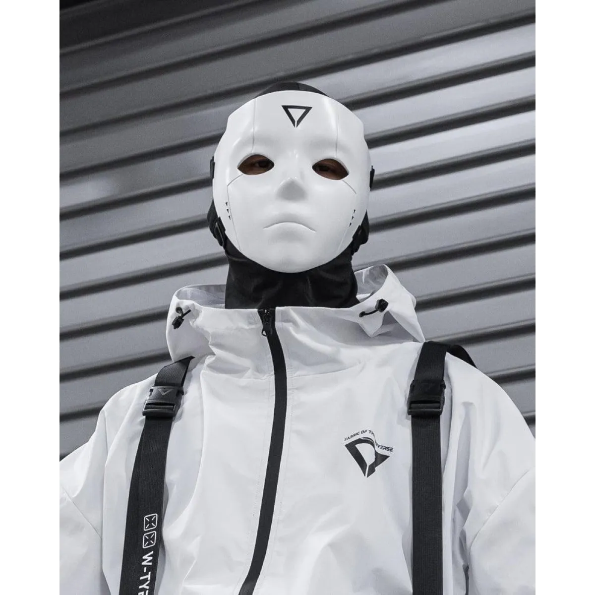 Genova 01A White Resin Face Mask - Harajuku Style - Cosplay Outfit - 4