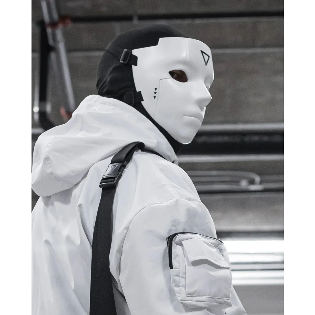 Genova 01A White Resin Face Mask - Harajuku Style - Cosplay Outfit - 5